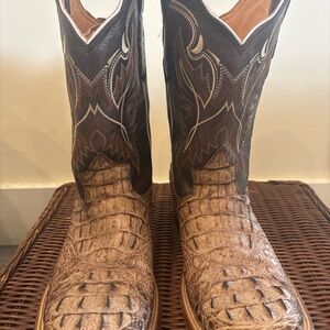 Brown and Black Crocodile Villanazo Western Cowboy Boots